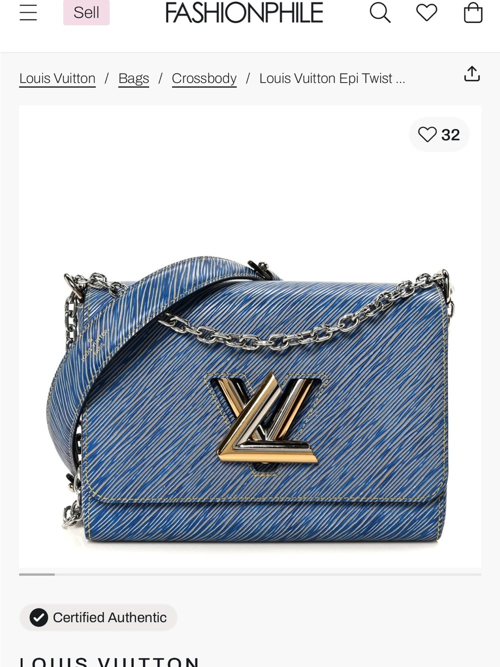 Louis Vuitton Epi Twist MM Denim Light Blue Shoulder Crossbody Bag - Picture 12 of 16